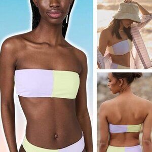 NWT CHARLIE HOLIDAY Romi Colorblock Bikini Bandeau Sz 4 Multicolor